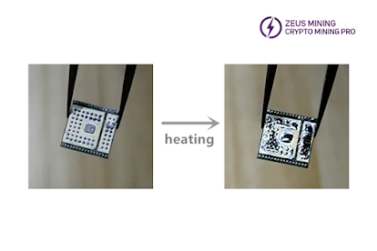 Heat the solder paste on the chip