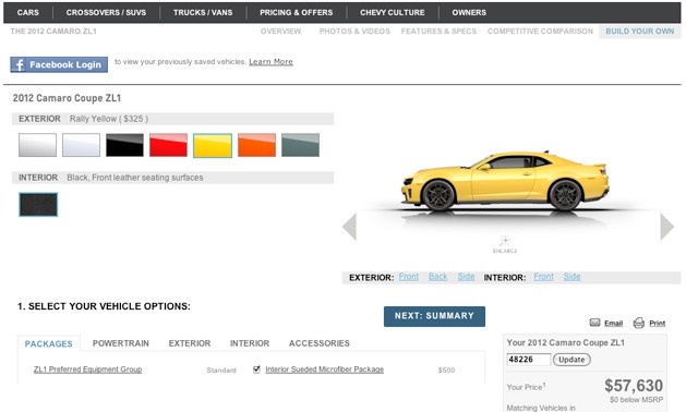  Nurburgringshredding Camaro ZL1 can now be custom configured for your 