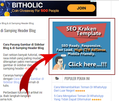 2 Cara Memasang Gambar di Sidebar dan Header Blog