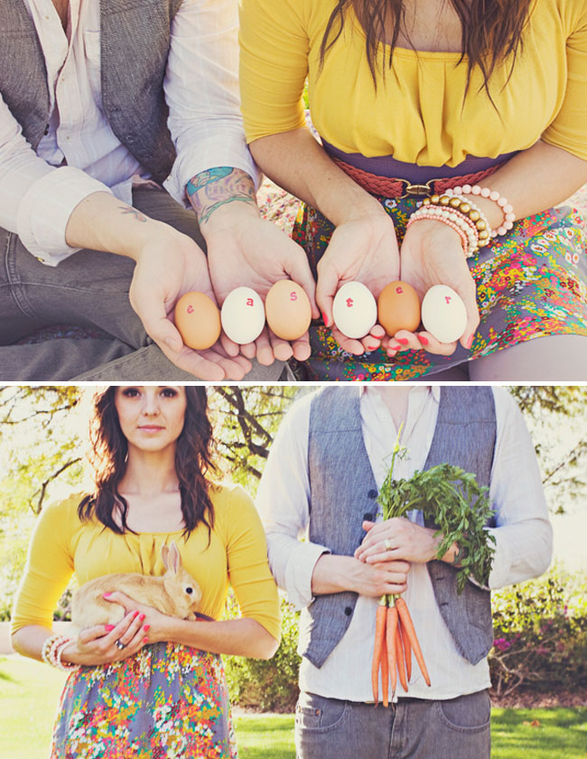 easter themed engagement photos