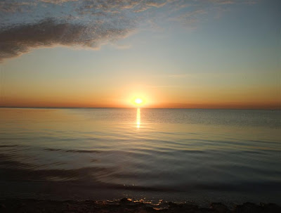 Sunset over Lake Erie, Michigan