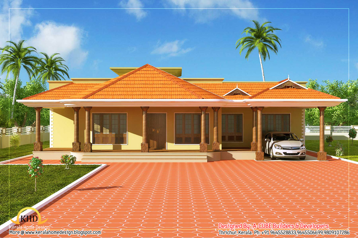 Kerala Style Single Floor  House  2500 Sq Ft home  appliance