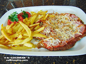 Milanesa o escalope de ternera a la napolitana