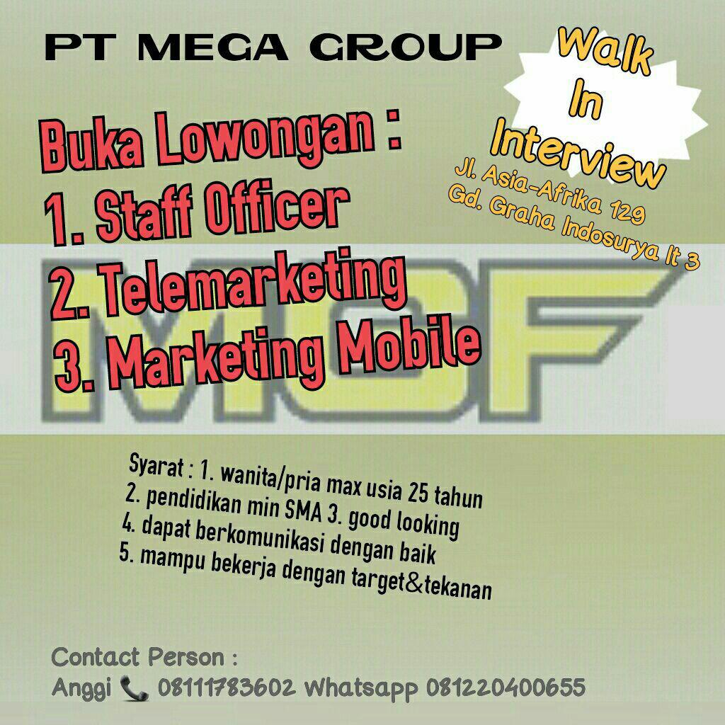 Lowongan Kerja PT. Mega Group Juli 2017 - Info Lowongan 