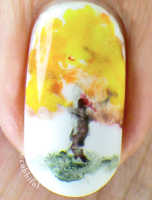 Autumn Watercolour Nail Art