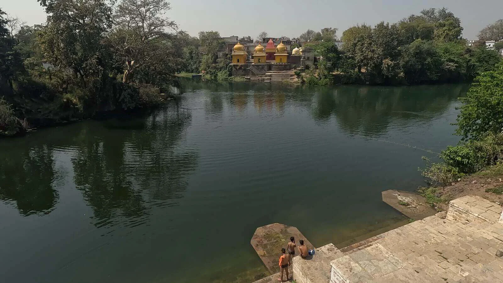 Amazing lake view from the restaurant inside Rewa Fort