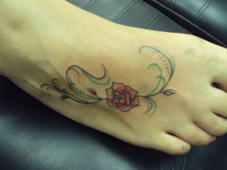 flower ankle tattoo