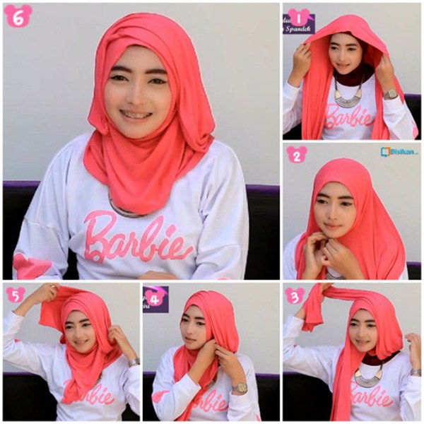 contoh tutorial hijab pashmina pesta terbaru 2017/2018