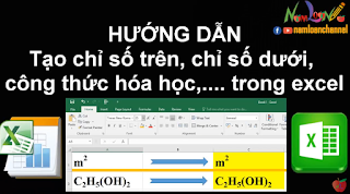 Tạo chỉ số trên, chỉ số dưới, công thức hóa học trong Excel