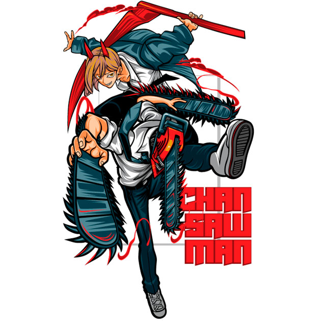 Chainsawman denji y power Vectores de Anime