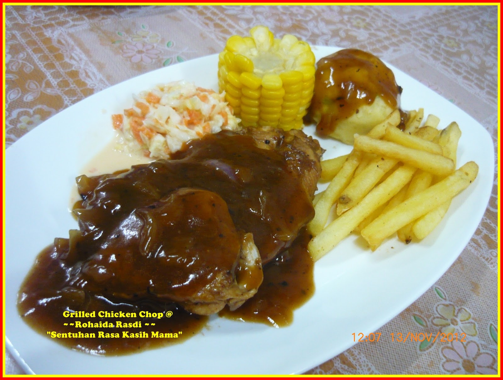 "Sentuhan RasaKasihMama": Grilled Chicken Chop.Coleslaw 