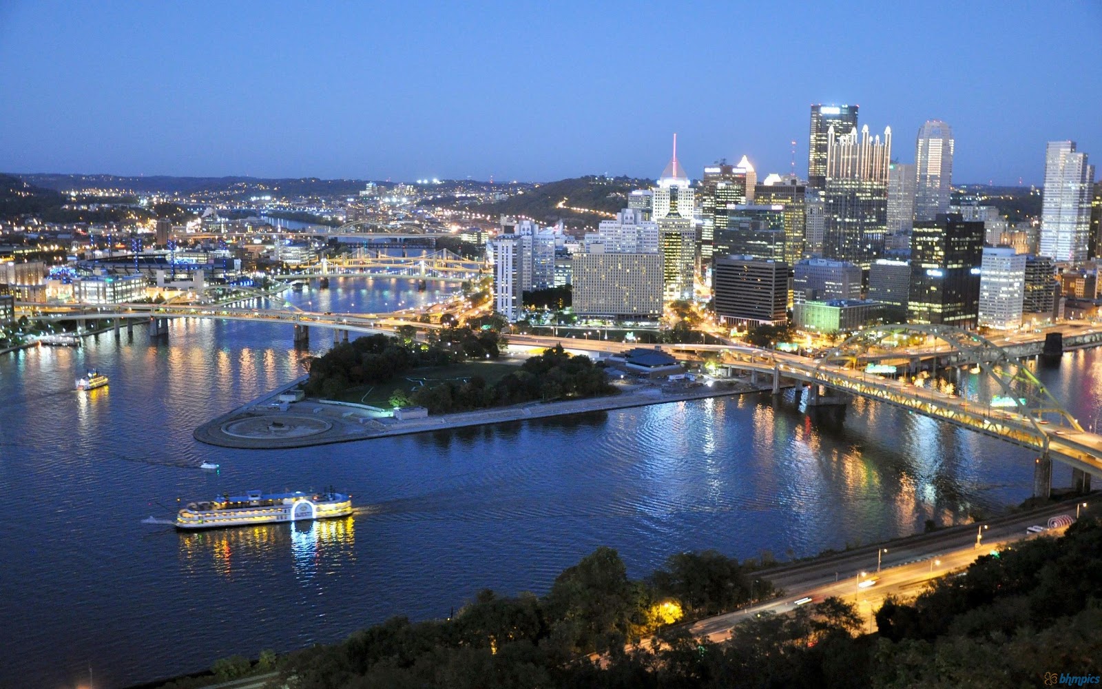 The Pittsburgh skyline. To enjoy this view, you must brave the ...