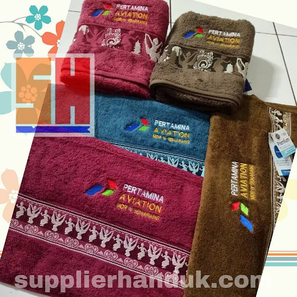 souvenir promosi handuk bordir pertamina