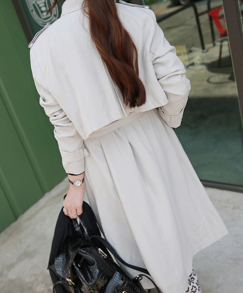 Belted Trench Coat with Storm Flaps