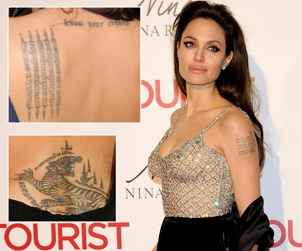 angelina jolie Arti Tatto di Tubuh Selebriti Dunia