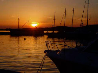 Sunset Fishing Village Naoussa Paros Greek Islands