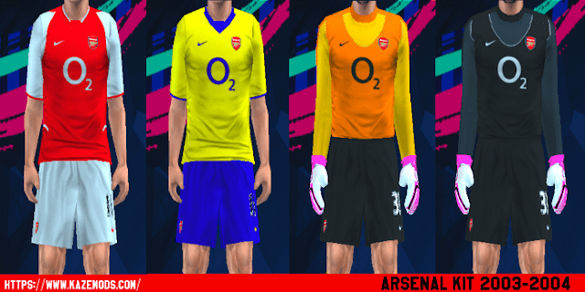  This kit can be used for Pro Evolution Soccer  Arsenal 2003/04 Kits PES 2014 PSP (PPSSPP)