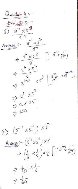 in ncert CBSE board of class 8 math notes in exponent lesson
