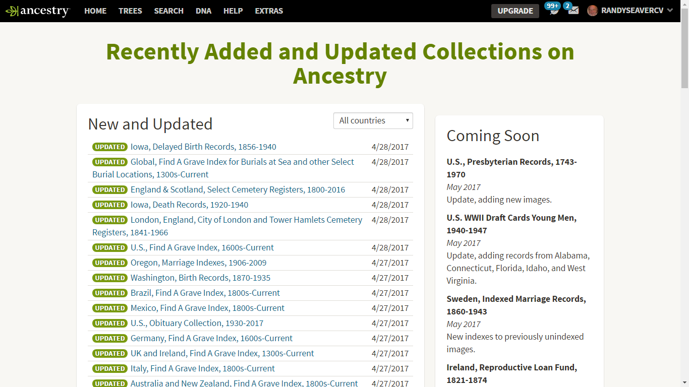 Genea Musings Added Or Updated Databases At Ancestry Com Week Of 23 To 29 April 17