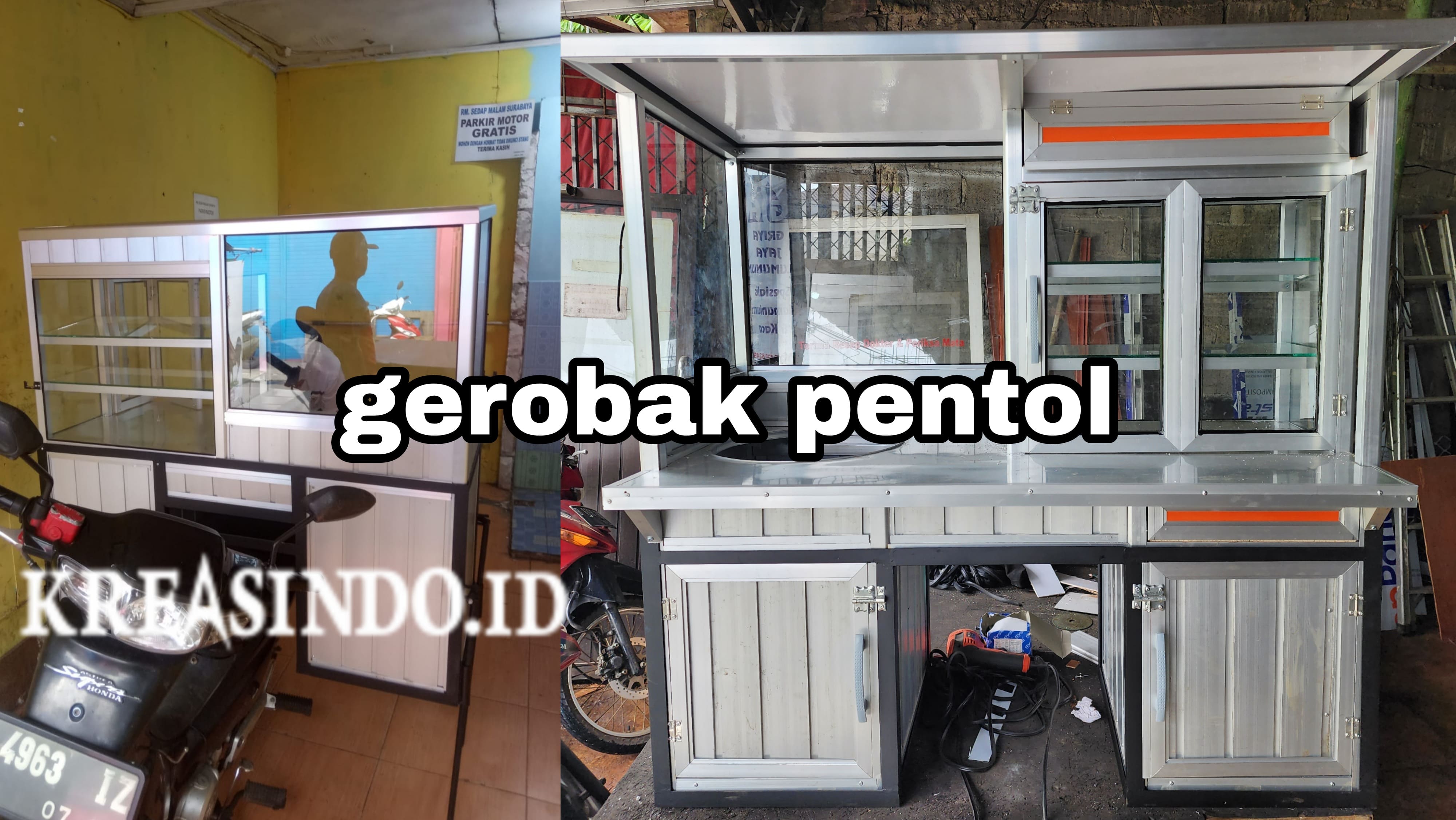 Gerobak Aluminium Motor untuk Jualan Pentol atau Cilok pesanan Bpk Yusuf di Manggarai Jakarta