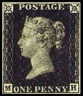 The Penny Black, the first official adhesive postage stamp