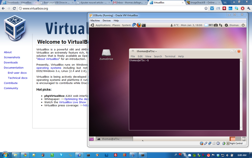 linux sur virtualbox sur windows 