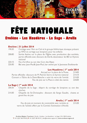 Fete Nationale 2014 Evolène Les Haudères Arolla La Sage