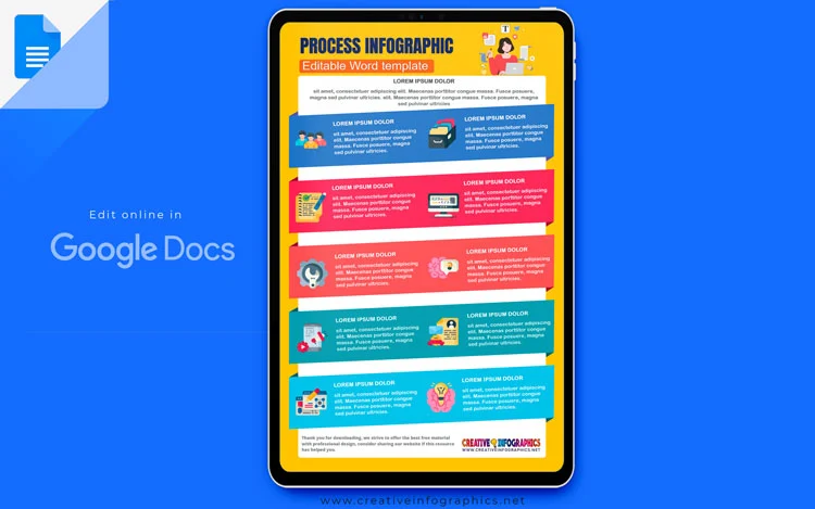 Google Docs Process Infographics Template with Creative Design