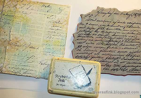 Layers of ink - Vintage Journal Tutorial by Anna-Karin Evaldsson. Stamp with Simon Says Stamp Old Letter.