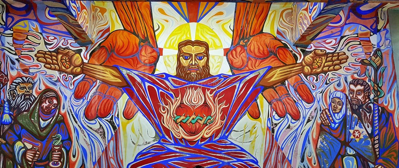 Angry Christ Mural at St. Joseph the Worker Chapel in Victorias City, Negros Occidental