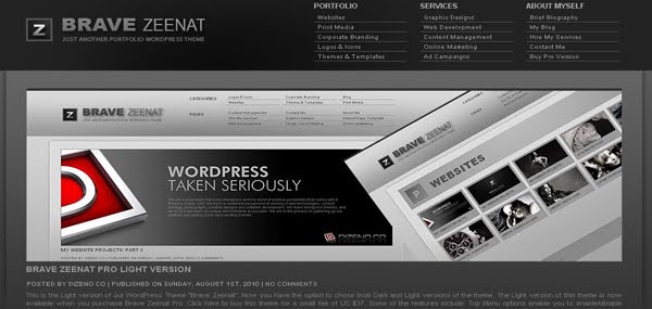 Brave Zeenat Free Portfolio Wordpress Theme