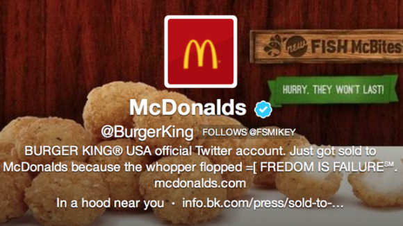 Burger King, Twitter account, hacked to show, McDonald’s superiority