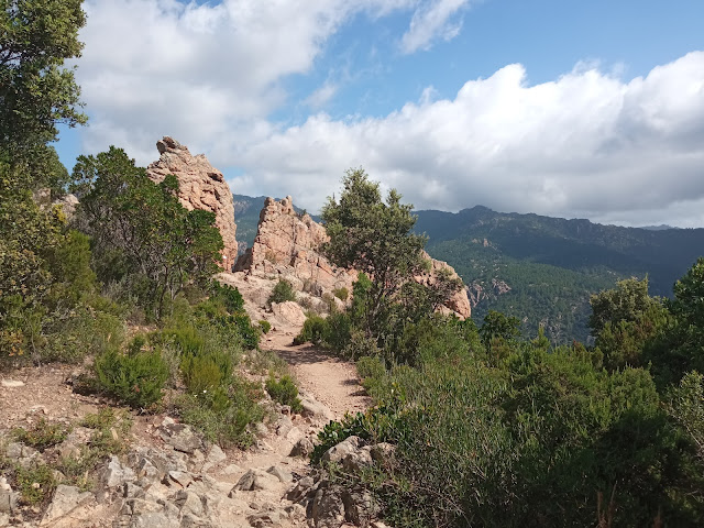 Sentier du GR20 passant à la Bocca d'Usciolu