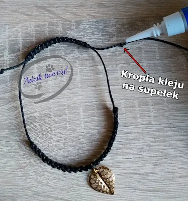 Regulowana bransoletka DIY ze sznurka jak zakończyć