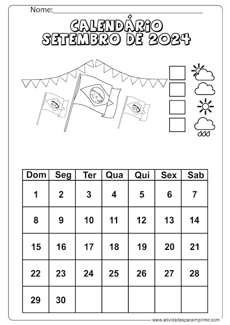 calendário setembro de 2024 para imprimir e colorir
