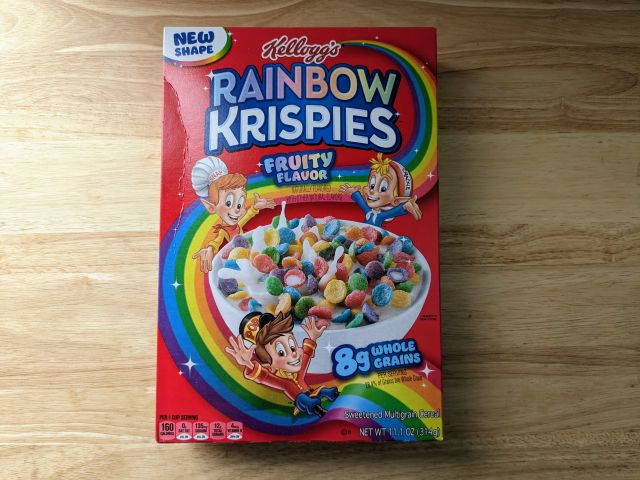 Rainbow Krispies box