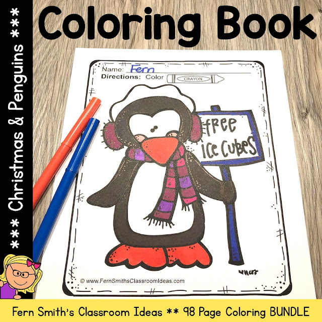 98 Christmas Coloring Pages and Penguins Coloring Pages Bundle