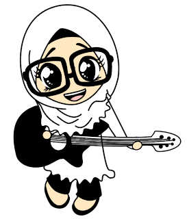 Fizgraphic Freebies Doodle Muslimah Comel Bermain Gitar