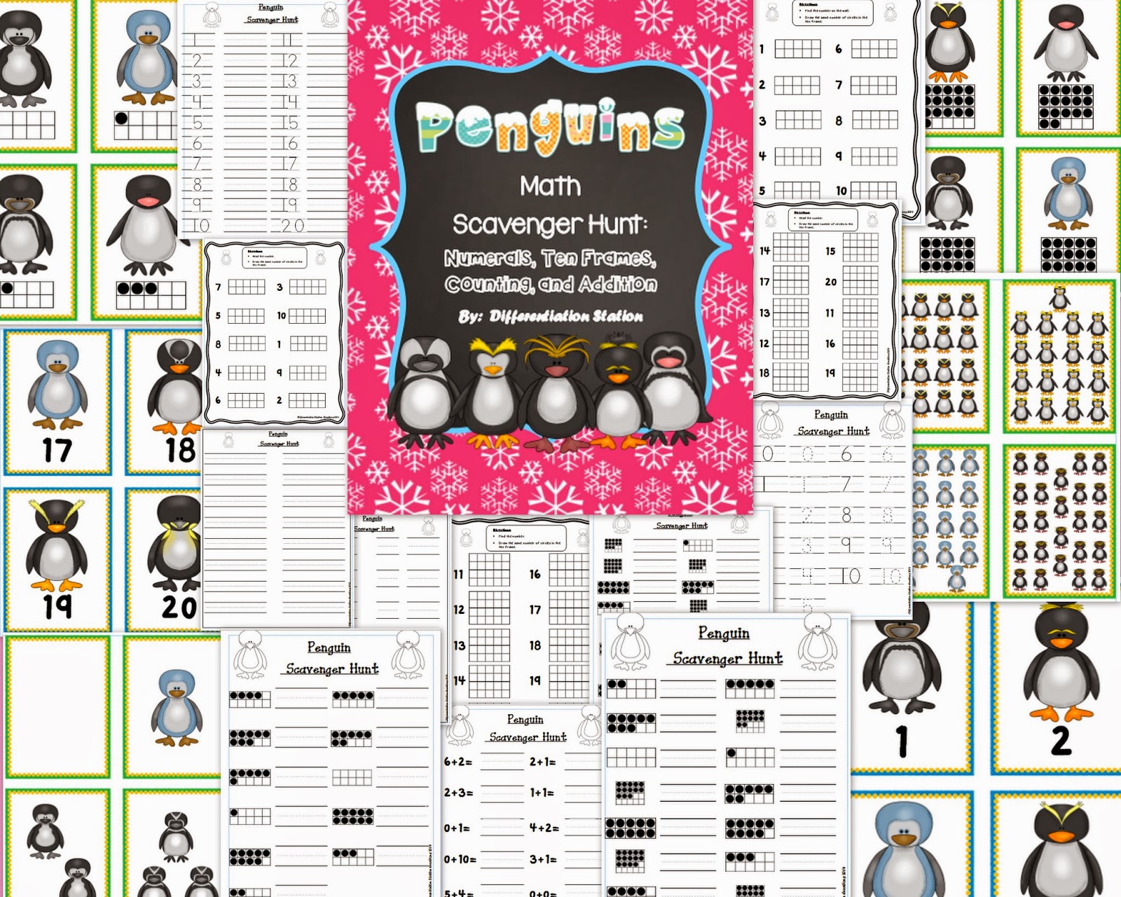 http://www.teacherspayteachers.com/Product/Penguin-Math-Scavenger-Hunt-Numerals-Ten-Frames-Counting-and-Cardinality-1048185