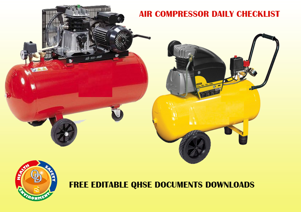 AIR COMPRESSOR DAILY CHECKLIST