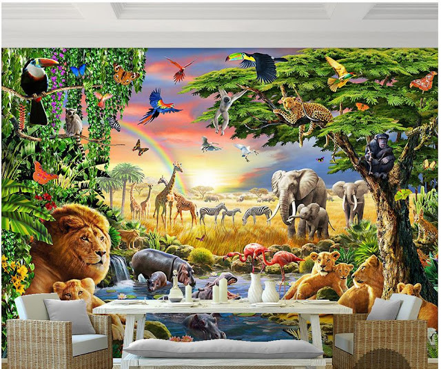 Wall Murals for Kids Rooms Wallpaper Djungel Animals