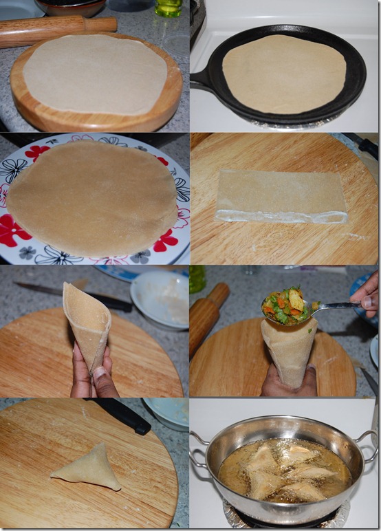 Vegetable samosa process