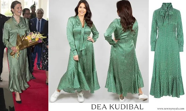 Crown Princess Victoria wore DEA KUDIBAL Olga green dress in salwar parakeet