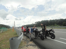 The convoy posing in front of the Sungai Johor Bridge on the Senai-Desaru Expressway