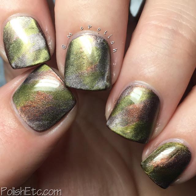 Metallic Camo using Masura magnetic polishes - McPolish - #31DC2016Weekly