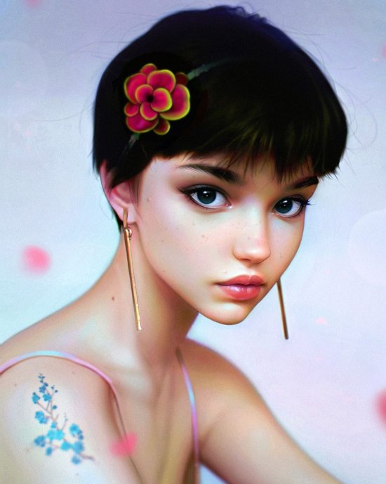 Irakli Nadar artstation instagram arte pinturas mulheres animes foto-realista beleza