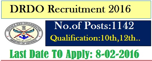 DRDO jobs 2016