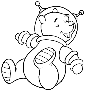 winnieh the pooh astronauta para pintar