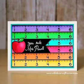 Sunny Studio Stamps: School Time Teacher Appreciation "You Rule" Ruler Card by Alba