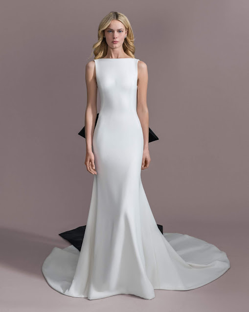 Weddings by KMich - wedding planning - wedding dresses - boat neckline open back stretch crepe - allison webb